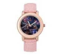 Fireworks Over The Tower Bridge London Britain UK Womens Watch Digital Wrist Watches Casual Business Wristwatch Ladies