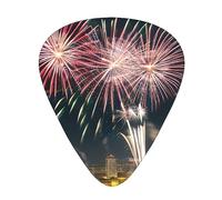 fireworks pattern Print Guitar Pick for Men Women Triangle Instrument Accessories Plectrums(12pcs One sided)