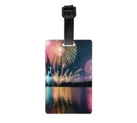 Fireworks Print Luggage Tag for Suitcases Identification Travel Bag Tags Easy-to-Identify Labels Set