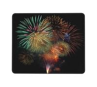Fireworks Print Mouse Pad Non-Slip Water-Proof Rubber Mouse Mat Gaming Mouse Pad for Laptop Office Gaming 7.9 X 9.5 in