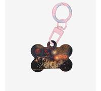 Fireworks Printing Acrylic Dog Bone Ornament,Dog Tags Personalized Pet Ornament, Key Chain Bone Shaped Id Tags