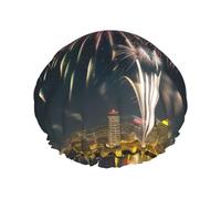 Fireworks shower cap with double layer cap, holds your hair well whether it is showering or bathing.