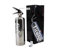Firexo All in One Stainless Steel Fire Extinguisher (2 Litre / 2 kg) Chrome - Multipurpose Extinguisher for ALL FIRES inc. Li-ion Battery Fires! - Emergency Safety Equipment for Indoor/Outdoor