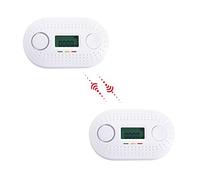 Firexo fxo Interlinked Carbon Monoxide Alarm (Pack of 2)-Wireless CO Detector with 10Year Tamper Proof Battery, LCD Display & Quick Alerts-Can be Interlinked with fxo Smoke&Heat Alarm(sold separately)