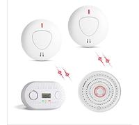 Firexo fxo Interlinked Optical Smoke Alarm, Heat Alarm & Carbon Monoxide Alarm Bundle - x1 Wireless Heat, x2 Optical Smoke & x1 CO Detector - Fire Alarms Multipack with 10 Year Tamper Proof Battery