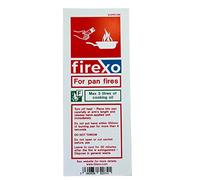 Firexo Sign for Pan Fire Extinguishing Sachet - Bright White Fire Sachet Signs for Kitchens & Restaurants - Informative Board Sign for Fire Safety
