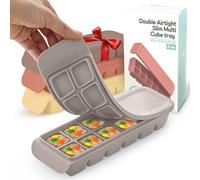 Firgi Silicone Ice Cube Freezer Tray with Lid, 100% Food-Grade Platinum Silicone,Leak Resistance & Dishwasher Safe for Baby Food Prep,Breast Milk,Purees - Korean Made (4 Sets 0.7 oz/12 Sections)