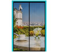 FIRGUNY Magnetic Screen Door, Heavy Duty Mesh Screen Doors Magnets, Door Screen Magnetic Closure for Single Front Back Patio Door, Full Frame Velcro, Hands Free (Black)