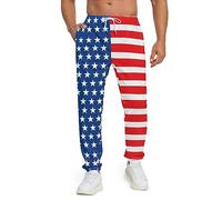 Firiseroh Men's Sweatpants Jogging Pants Drawstring Baggy Pants Trousers with Pocket, American Flag, X-Large