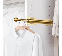 FIRJOY 12" Valet Rod for Closet Pull Out (1 Pack, Brushed Gold)