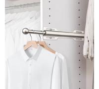 FIRJOY 12" Valet Rod for Closet Pull Out (1 Pack, Brushed Nickel)