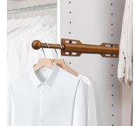 FIRJOY 12" Valet Rod for Closet Pull Out (1 Pack, Wood Grain)