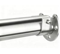 FIRJOY Heavy Duty Extendable Wardrobe Rail, 69-120cm Clothes Hanging Pole, with Fixing Sockets for Closet & Storage, Black, 1.0mm Thick, Diameter 32mm