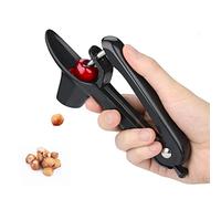 Firjuty Cherry Pitter - Heavy-Duty Stainless Steel Pitter for Olives & Cherries, Multi-Functional Pitter Tool for Making Cherry Jam, Black