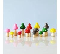 Firlar 30/34pcs Wooden Mushroom Head Unfinished Blank Mushrooms Various Sizes Sculpture Painting Wooden Ornament Mushroom Figures Craft Christmas Festival Decoration(34pcs)