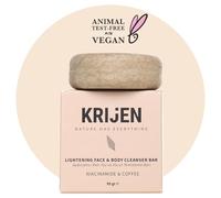 Firm Cleanser with Niacinamide & Coffee Grounds - Balancing Body & Face Bar for All Skin Types, Unisex, Fragrance-Free, Plastic-Free, Handmade, 95 g