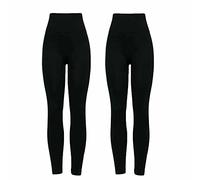 Firm Control Tummy Control Leggings Womens Pack of 2 Plus Size 8 10 12 14 16 18 20 22 24 26 28 (8, Black)