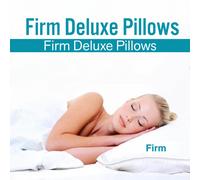 (Firm Deluxe Pillows Pair) Stripe & Memory Foam Pillows Pack of 2 Pillows Bounce Back Pillows & Pillowcases