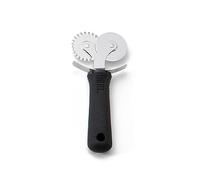Firm Grip Double Pastry Cutter - 2-in-1 Tool for Pastry Shaping, Crimping, and Pizza Cutting
