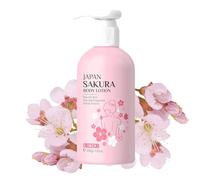 Firming Body Lotion - Cherry Blossom Moisturiser with Shea Butter, Niacinamide & Vitamin C | Hydrating Body Cream for Dry Skin | Lightweight, Non-Sticky, Fast-Absorbing - 200 ml Pump Bottle