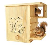 Firmlly Outdoor Squirrel House - Large Wooden Squirrel Nesting Box with External Porch, Suitable for Squirrels, Chipmunks and Small Animals