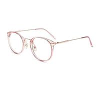 Firmoo Blue Light Blocking Glasses Large Pink for Women, Blue Light Filter Computer Glasses Anti Glare Fatigue, UV Blue Light Protection Glasses Round