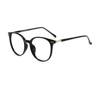 Firmoo Blue Light Blocking Reading Glasses for Women Men, Anti-Reflective UV400 Round Vintage Computer Glasses, Black +0.50