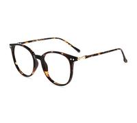 Firmoo Blue Light Blocking Reading Glasses for Women Men, Anti-Reflective UV400 Round Vintage Computer Glasses, Tortoise +1.50