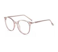 Firmoo Blue Light Blocking Reading Glasses for Women Men, Anti-Reflective UV400 Round Vintage Computer Glasses, Pink +0.00