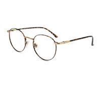 Firmoo Blue Light Blocking Reading Glasses UV 400 Computer Reading Gaming Glasses with Anti Glare Anti Eyestrain Lens Round Vintage Metal Frame, Tortoise