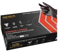 firmsafeT Heavy Duty Strong Disposable Black Nitrile Examination Gloves, Premium Quality| Medical| Mechanical| Industrial| Hair & Beauty| Food| Janitorial| Powder Free| Latex Free (1000, Extra Large)