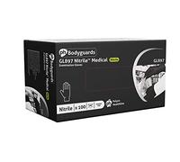firmsafeT Large ORIGINAL GL8973 Polyco Bodyguards Disposable Black Nitrile Examination Gloves | Medical | Industrial | Hair, Beauty | Food | Janitorial | Powder Free | Latex Free | 1 Box of 100