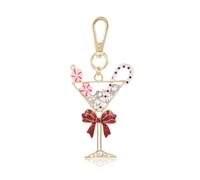 Firopia Christmas Bag Charm Keychains for Women | Fun Xmas Santa Purse Bag Charm | Christmas Bag Accessories Gift, Martini Glass Charm, Christmas