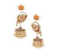 Firopia Fun Fall Earrings for Women|Pumpkin Maple Leaves Boots Squirrel Cake Coffee Cup Rabbit Mushroom Dangle Earrings |Thanksgiving Harvest Autumn Jewelry Gifts, Epoxy, Cubic Zirconia