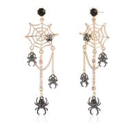 Firopia Halloween Dangle Earrings for Women | Spooky Skeleton Skull Ghost Spider Web Witch Castle Pumpkin Earrings | Costume Party Earrings Holiday Jewelry Gifts, No Gemstone