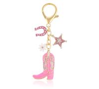 Firopia Keychain Bag Charms Car Keyrings | Purse Handbag Charms for Women | Fruit Bag Key Chain Accessories Gift, Pink Cowboy Boots