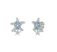 Firopia Ocean Earrings for Women | Starfish Earrings | Seashell Earrings | Ear Cuffs Clip-On Earrings Non Piercing for Women|Summer Beach Ocean Jewelry for Women, Non piercing, Metal, Rhinestone