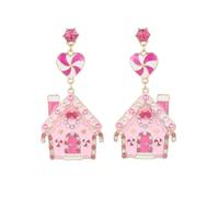 Firopia Pink Christmas Dangle Earrings for Women | Pink Martini Glass Nutcracker Candy Cane Wreath Bow Sweater Xmas Earrings | Holiday Earrings | Christmas Jewelry Gift
