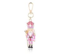 Firopia Pink Nutcracker Christmas Bag Charm Keychain for Women | Fun Xmas Santa Purse Bag Charm | Christmas Bag Accessories Gift, Nutcracker Charm