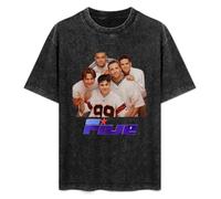 FIRS T-Shirt Unisex Retro 5ive Boys Cotton Round Neck Black XL