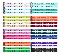 FIRSAUKI 32Pcs W.W.J.D. Webbing Bracelets What Would Jesus Do Bracelets Handmade Colorful Adjustable Woven Wristbands Religious WWJD Bracelet for Fundraisers, Adjustable, Nylon, no gemstone
