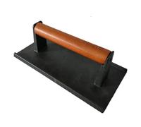 Firsgrill 8.3"×4.3" Heavy-Duty Cast Iron Grill Burger Press and Meat Steak with Wood Handle for Blackstone Camp Chef Pitboss Weber Griddle Grills (Rectangle)