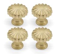 FIRSORCA 4 Pack Gold Cabinet Knobs, 1.18in/30mm，Zinc Alloy Pumpkin Drawer Knobs Pulls Hardware for Kitchen Cabinets Dresser Cupboard Wardrobe Doors
