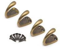 FIRSORCA 4PCS Vintage Bronze Coat and Hat Hook Classic Simple Hooks Wall Mounted Bath Stands for Hanging Clothes Hangers Scarf Towel Key Cup