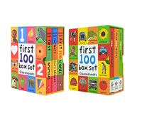 First 100 series 6 Books Children Collection Box Set (First 100 Animals, First 100 Words, Numbers Colors Shapes, First Farm Words, First 100 Trucks & First 100 Dinosaurs)