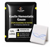 First Aid Advanced Quick Clotting Combat Gauze - Flexible Hemostatic Gauze - To Stop Bleeding Kit, Faster Wound Wrapping with Medical Gauze for Fast Clotting Survival Kit 7.6X