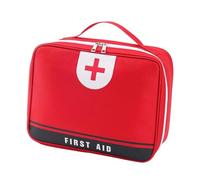 Zialofi First Aid Bag Empty Emergency Bag Storage Bag Medicine Organizer Multifunctional Carrying Bag Made of Oxford for Quick Organization, red