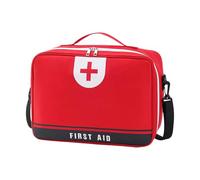 Zialofi First Aid Bag Empty First Aid Bag Emergency Storage Bag Medicine Organizer Carrying Bag Made of Oxford Cloth with Inside, red