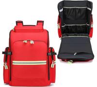First Aid Bag Empty, Medical First Aid Backpack Multiple Compartment, Emergency Trauma Doctor Bag,for Home, Car, Traveling Nurses,Camping, Truck, Hiking(Red,Large)