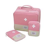 First Aid Bag Empty,Pink First Aid Kit Bags,Portable Medicine Storage Bags,First Aid Emergency Organizer Bags,for Outdoor Camping Travel Work,3 pcs
